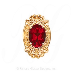 GS483 G - 14 Karat Gold Garnet Slide 